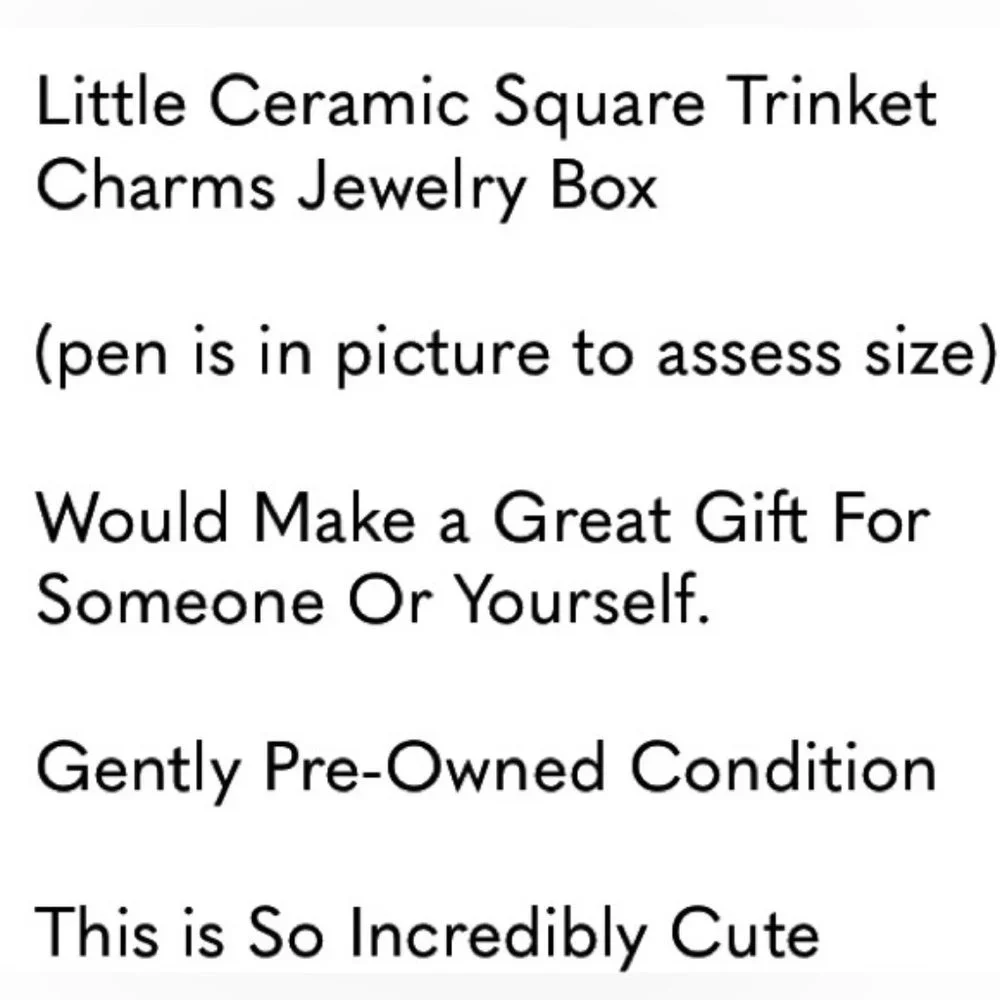 Little Ceramic Square Trinket Charms Jewelry Box - Great Gift | Halloween